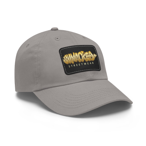 Shmacked Streetwear logo on Leather Patch 6 Panel Hat