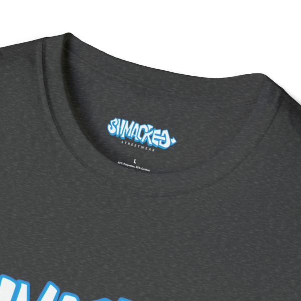 Shmacked Streetwear Bright Blue Logo Black/Grey/Blue Softstyle T-Shirt