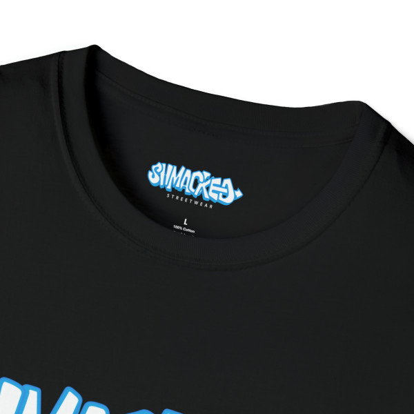 Shmacked Streetwear Bright Blue Logo Black/Grey/Blue Softstyle T-Shirt