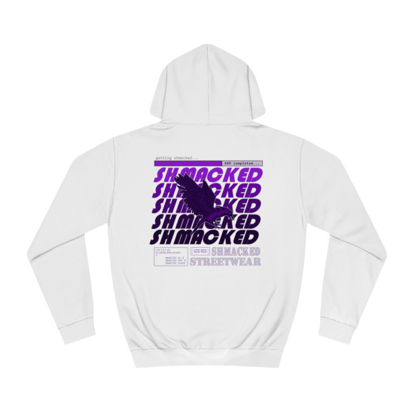 Shmacked Ravenous Dark Purple Logo College Hoodie in Yellow/Sky Blue/Baby Pink/Artic White