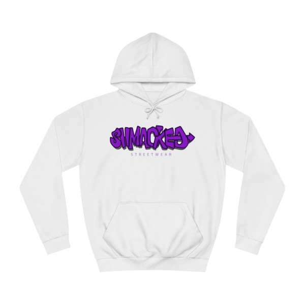 Shmacked Ravenous Dark Purple Logo College Hoodie in Yellow/Sky Blue/Baby Pink/Artic White