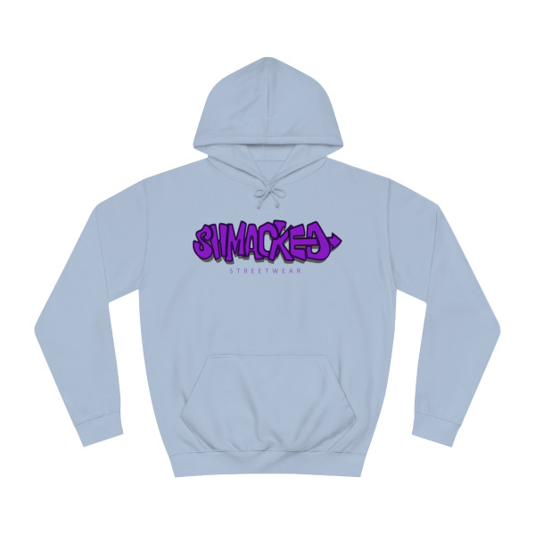 Shmacked Ravenous Dark Purple Logo College Hoodie in Yellow/Sky Blue/Baby Pink/Artic White
