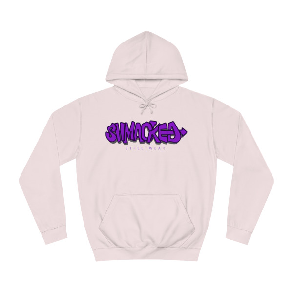 Shmacked Ravenous Dark Purple Logo College Hoodie in Yellow/Sky Blue/Baby Pink/Artic White