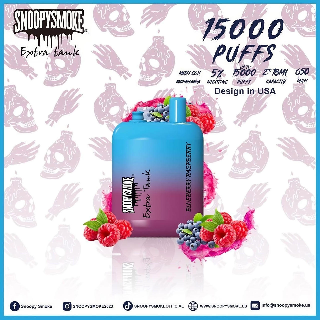 Strawberry Peach Mint Buy Red Juice Snoopy Smoke Extra Tank 15K Disposable  Vape Disposable Vapes