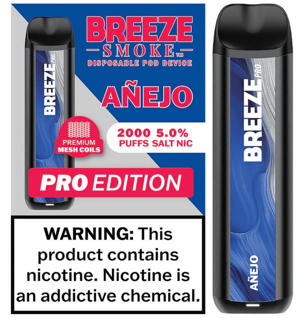 BREEZE SMOKE PRO EDITION 5% DISPOSABLE VAPE 6ML 2000 PUFF