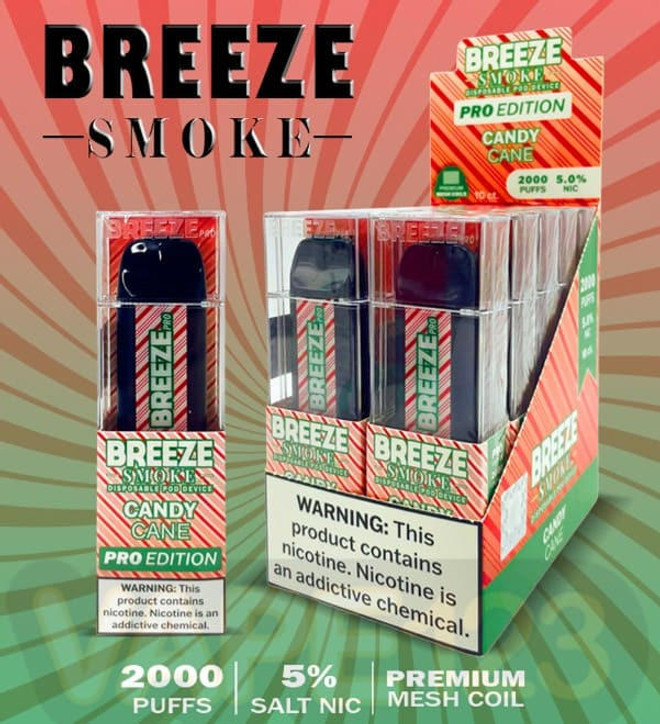 Buy BREEZE SMOKE CANDY CANE EDITION 5% DISPOSABLE VAPE