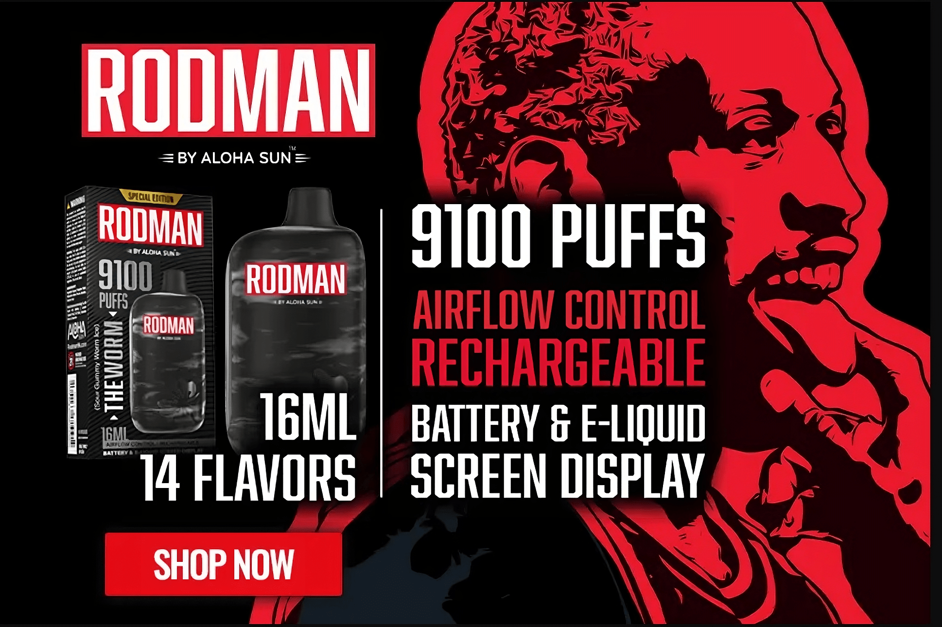 Buy Rodman Vape 9100 puffs Aloha Sun products Noe Available at I Love Vape  with best Price .