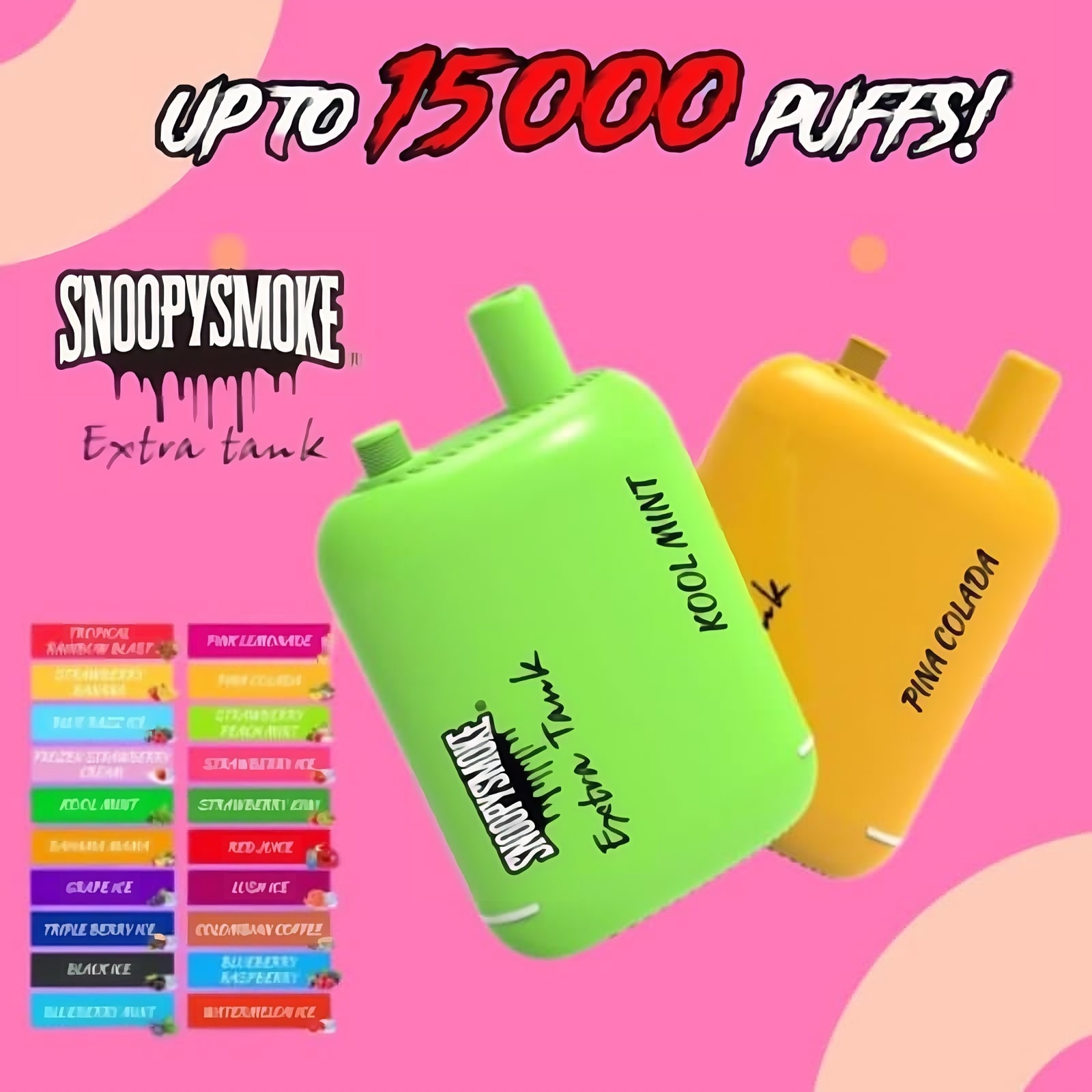Snoopy Vape Smoke Extra Tank 2 15000 Disposable