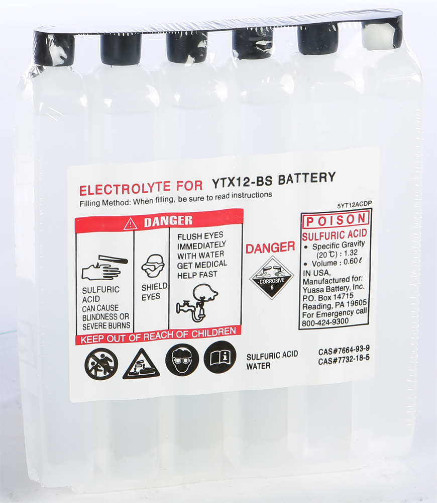 Yuasa - Electrolyte Pack Ytx12-bs Ea/ Acid Pack Ytx12-bs - 479911