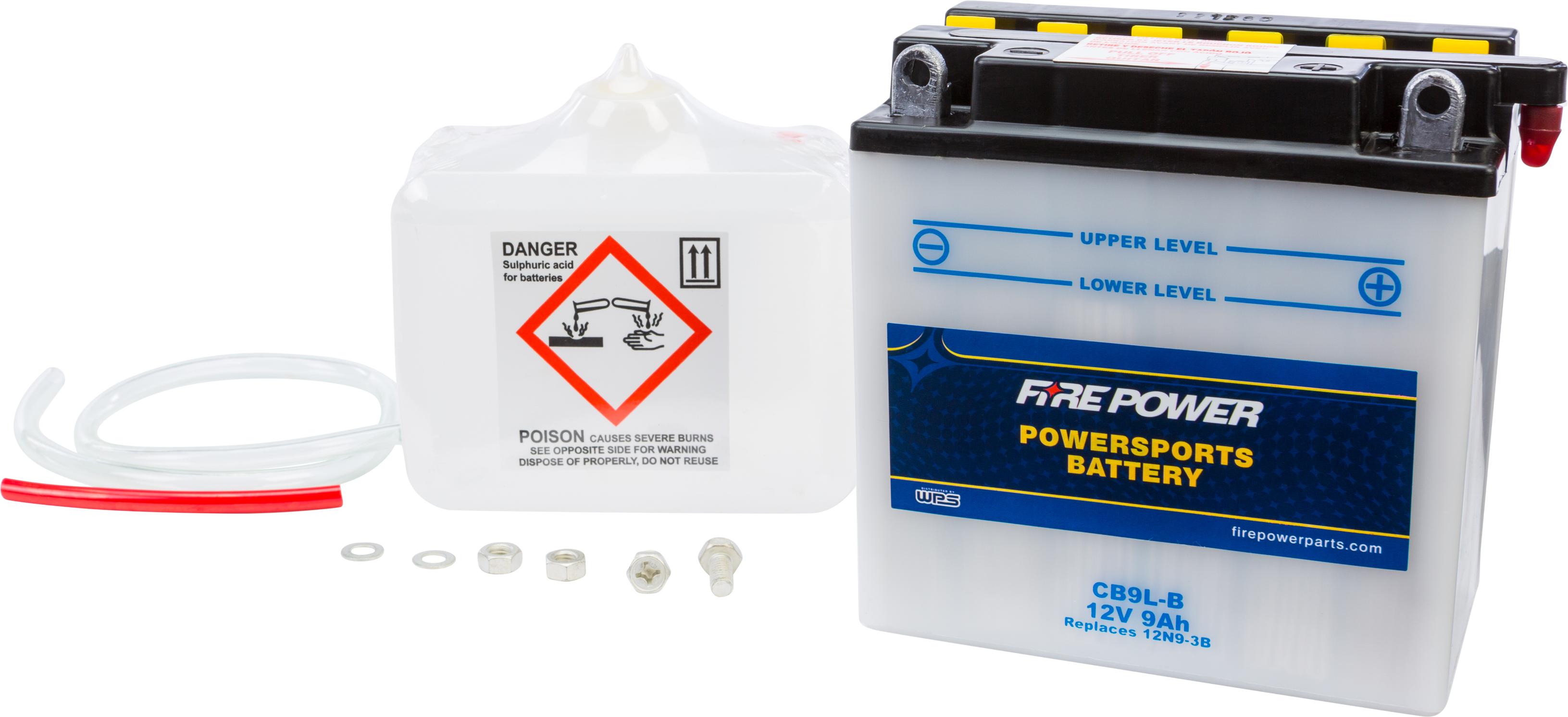 Fire Power - Battery W/acid Cb9l-b 12v Heavy Duty - CB9L-B