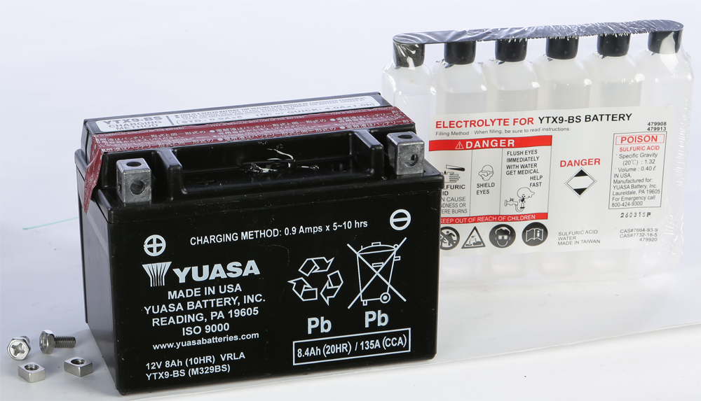 Yuasa - Battery Ytx9-bs Maintenance Free - YUAM329BSTWN
