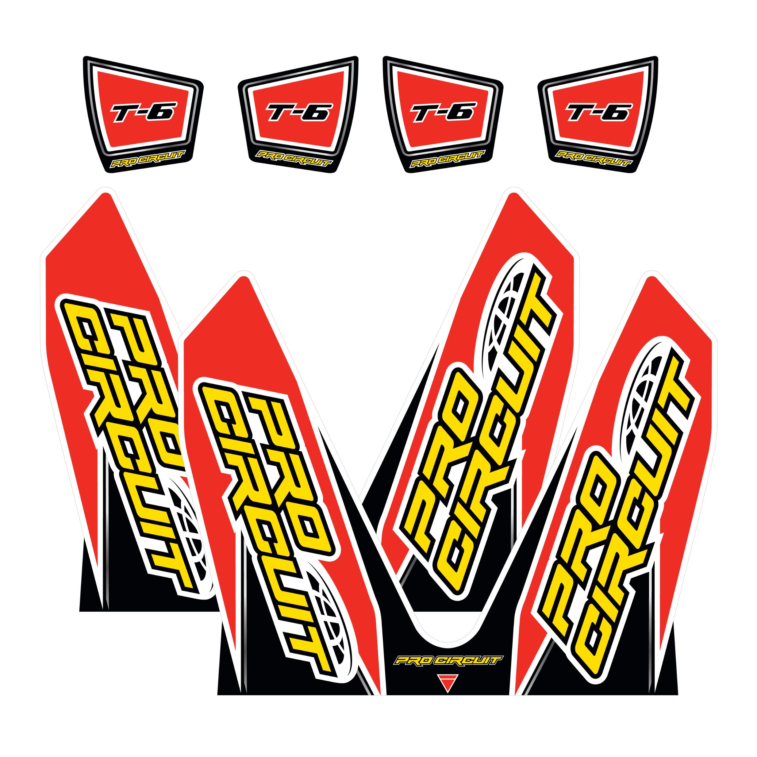 Pro Circuit - T-6 Wrap/end Cap Decals Crf Replacement Muffler Stickers - DC14T6-CRF