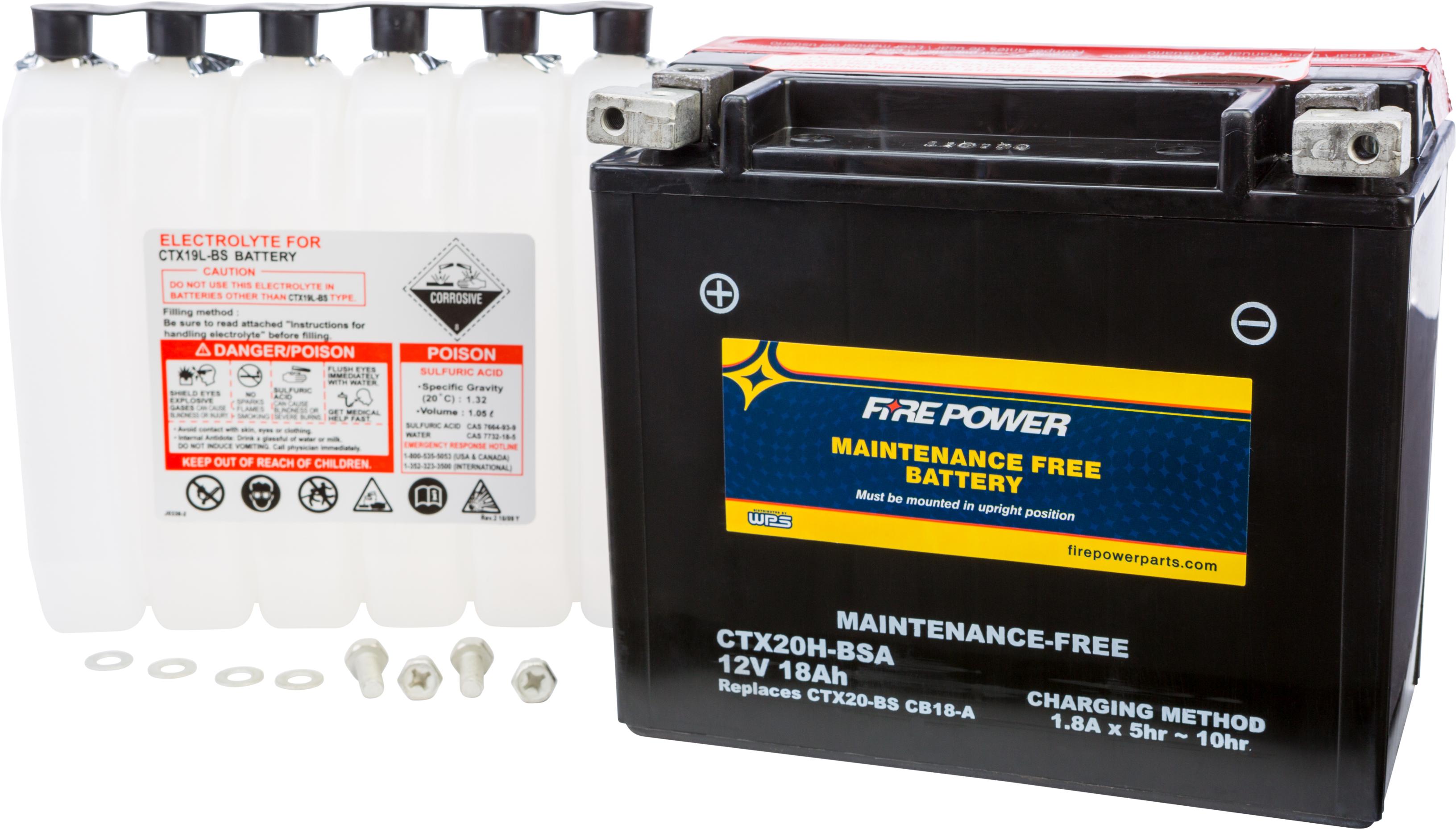 Fire Power - Battery Ctx20h-bsa Maintenance Free - CTX20H-BSA