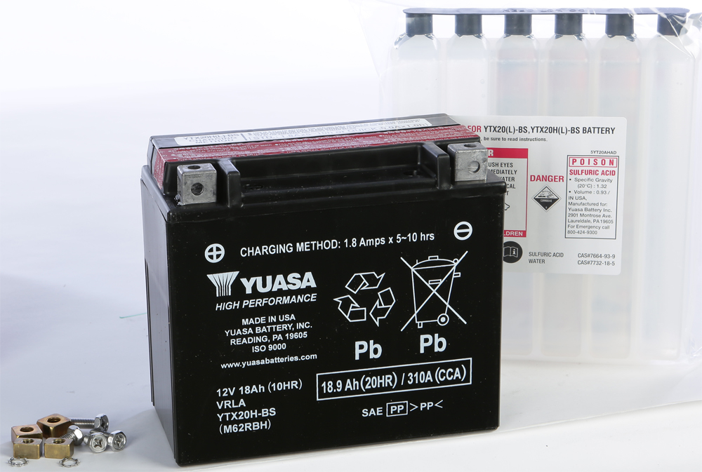Yuasa - Battery Ytx20h-bs Maintenance Free - YUAM62RBH