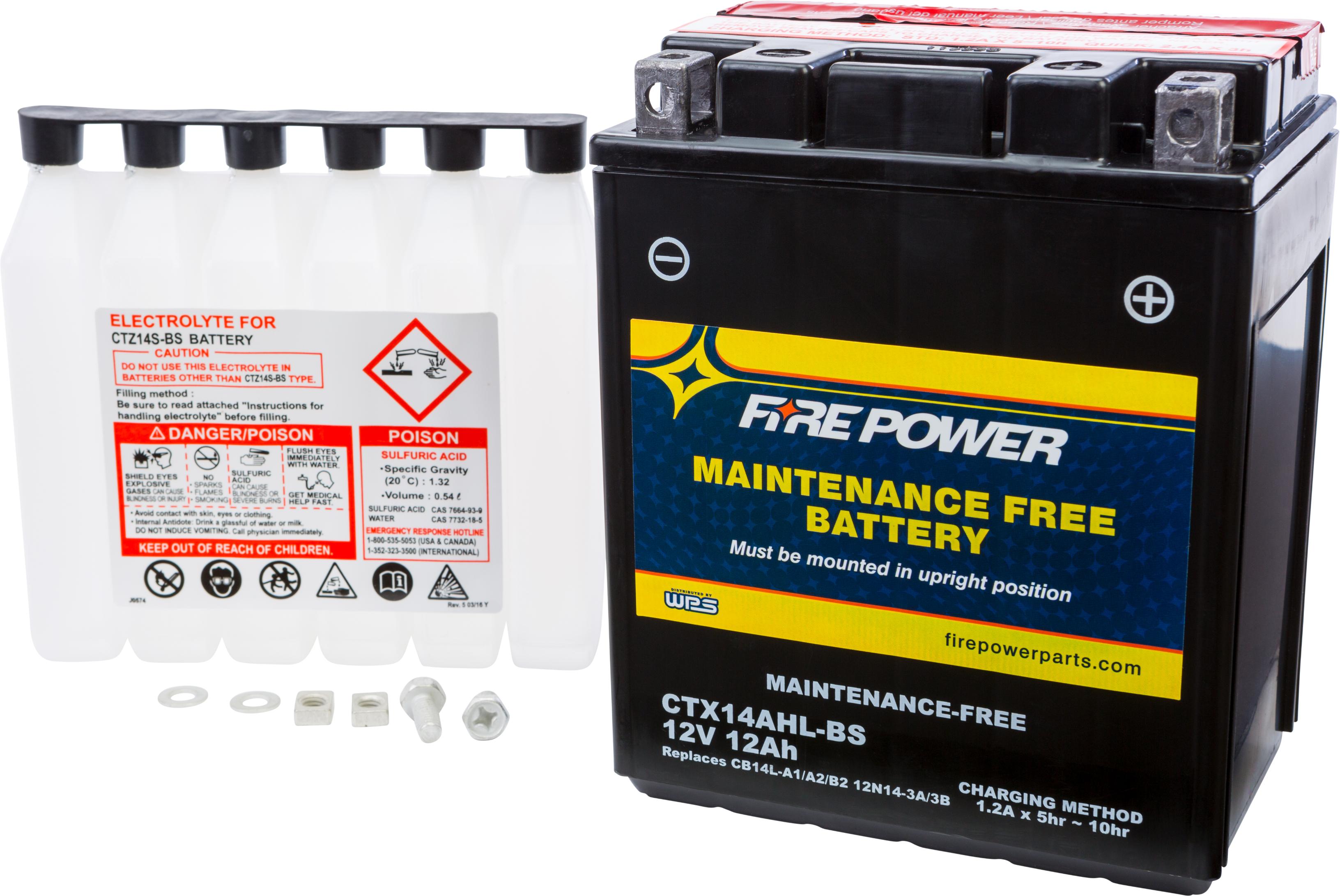 Fire Power - Battery Ctx14ahl-bs Maintenance Free - CTX14AHL-BS
