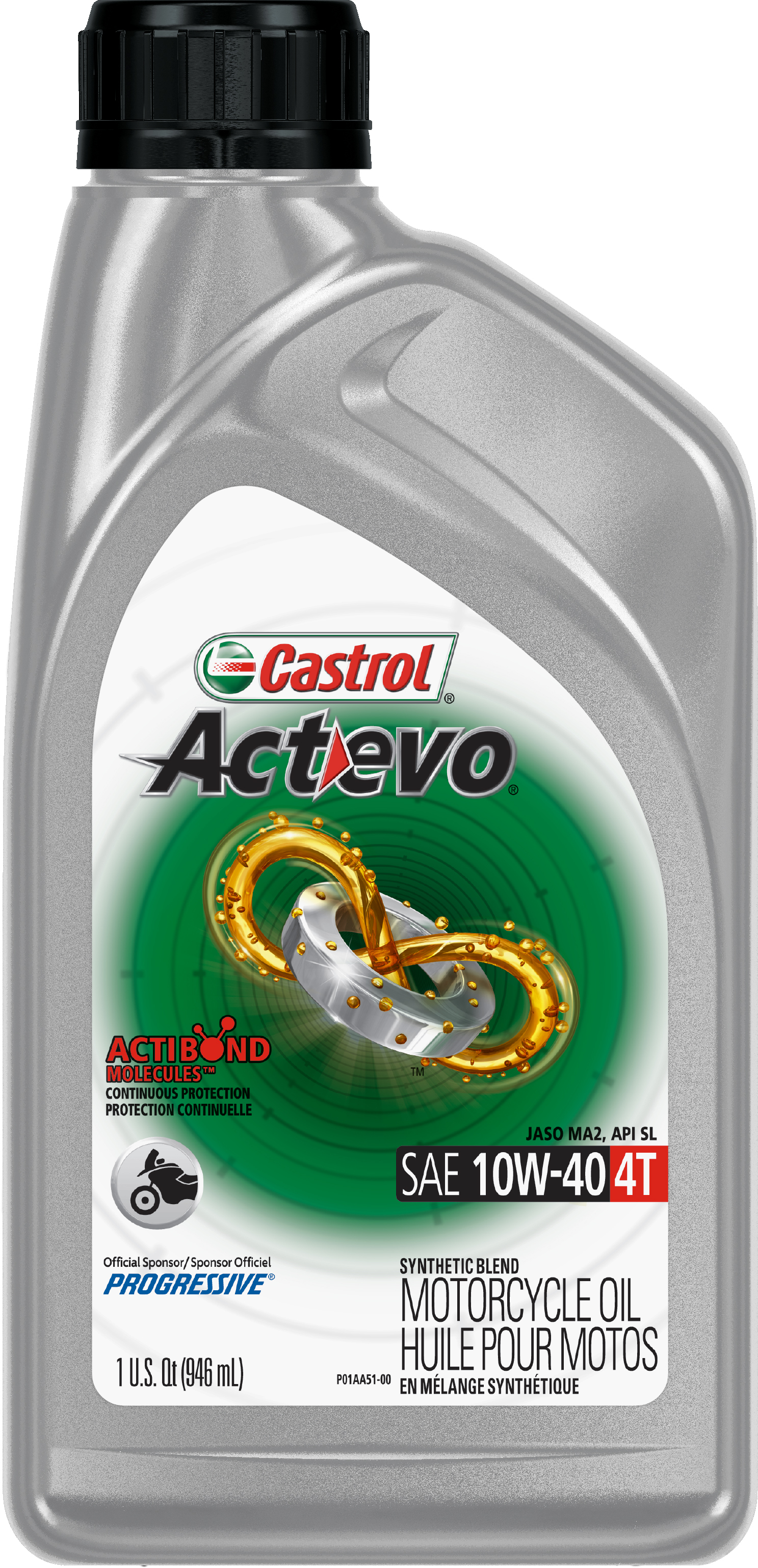 Castrol - Act>evo 4t Synthetic Blend 10w40 1 Qt - 15D7D2