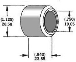 Harddrive - Axle Spacer Zinc 43617-95 3/4"x0.94" - 339301