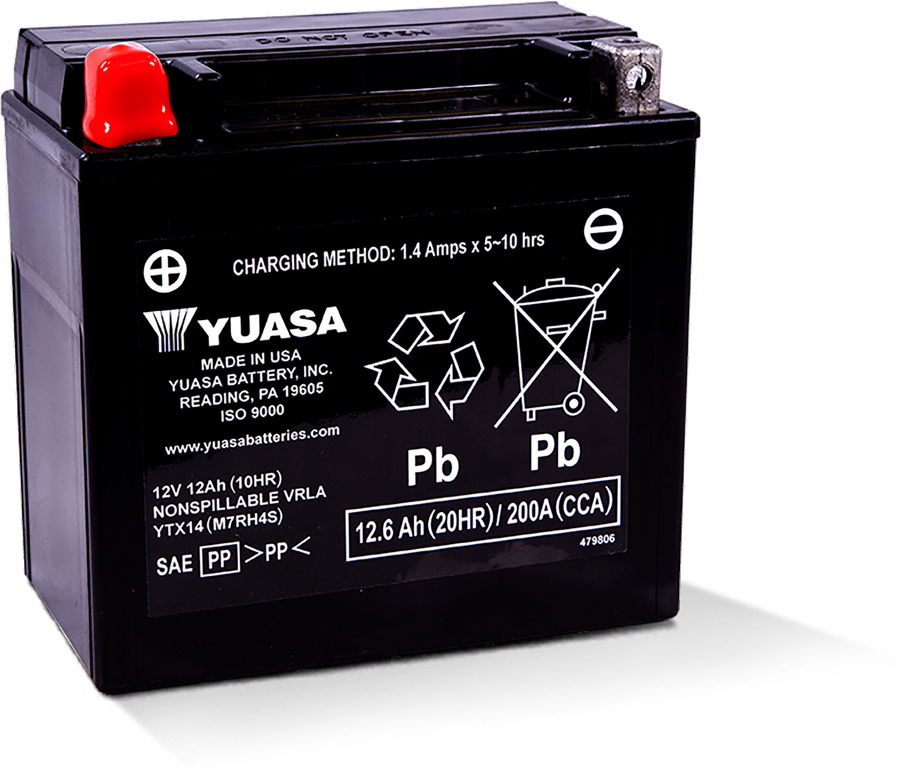 Yuasa - Battery Ytx14 Sealed Factory Activated - YUAM7RH4S