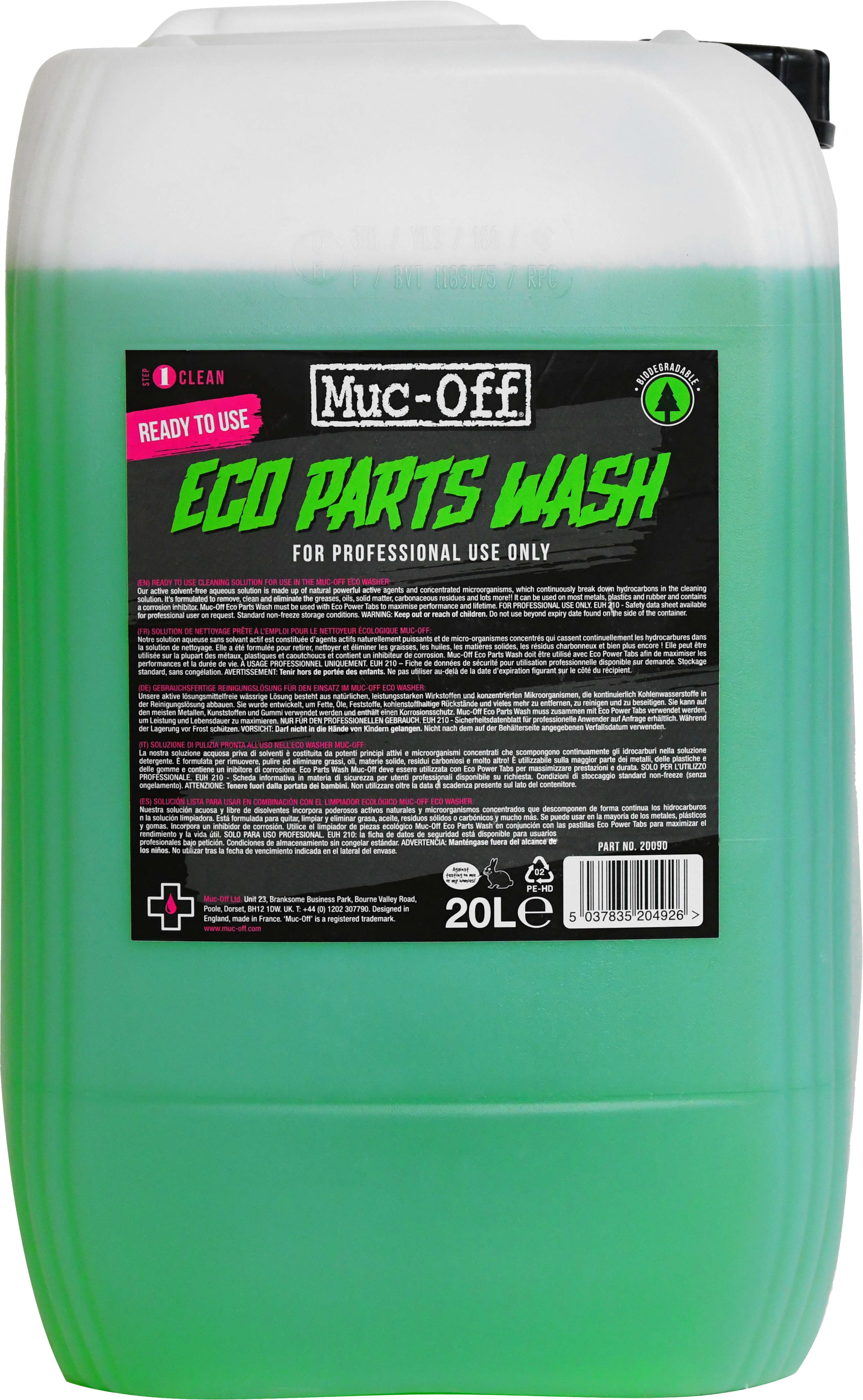 Muc-off - Eco Parts Washer Refill Fluid 20 Liter - 20090US