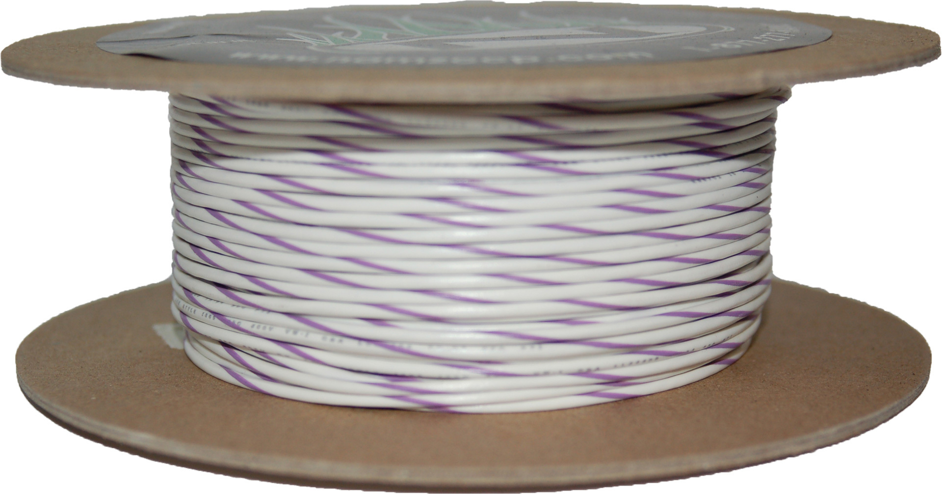 Namz Custom Cycle Products - #18-gauge White/violet Stripe 100' Spool Of Primary Wire - NWR-97-100