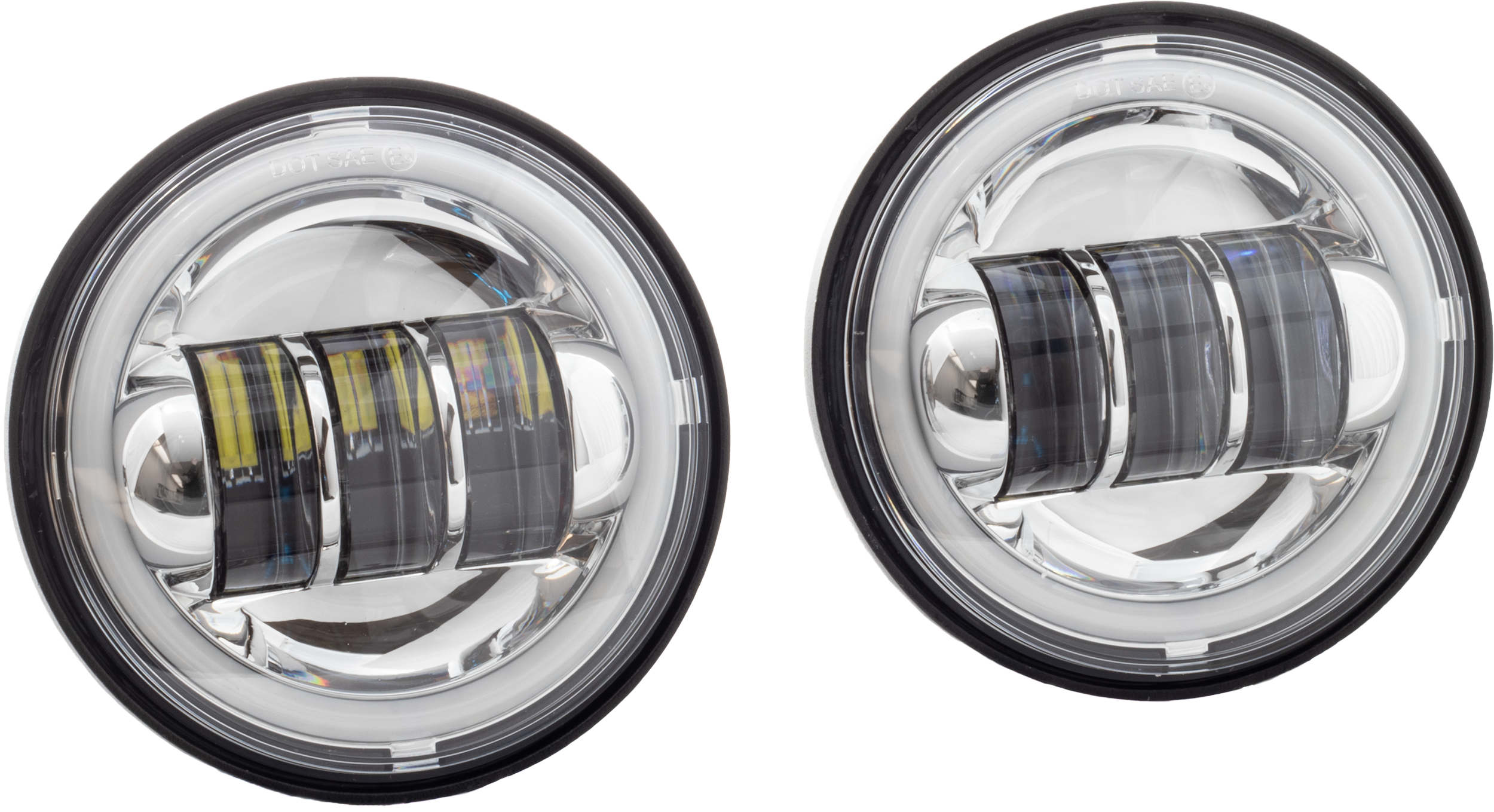 Letric Lighting Co - 4.5" Led Passing Lights Halo Chrome - LLC-LPL-CH