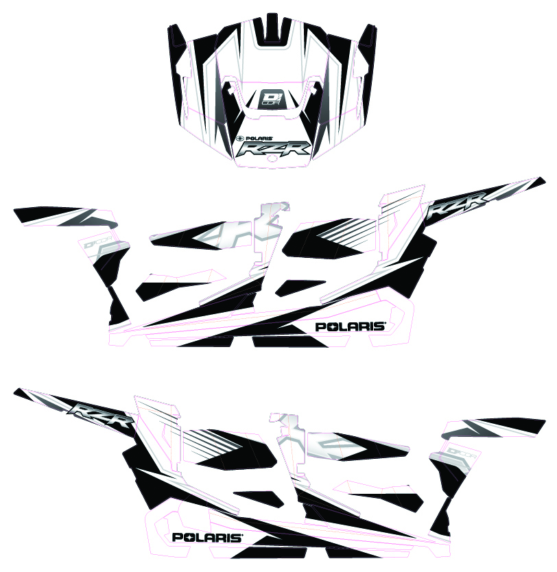 D-cor - Pol Rzr4 Complete Graphic Kit White/black/silver - 20-60-111