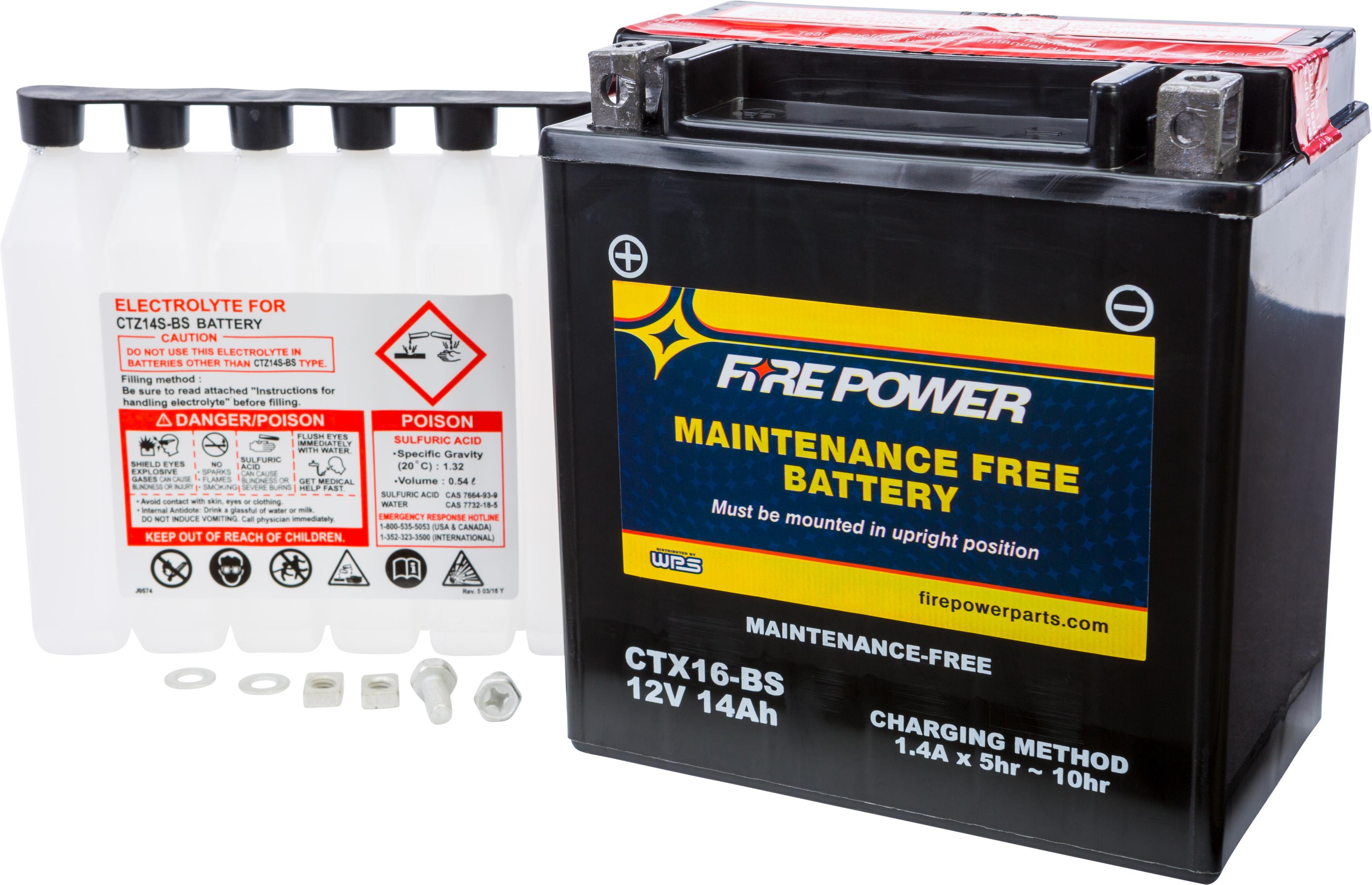 Fire Power - Battery Ctx16-bs Maintenance Free - CTX16-BS