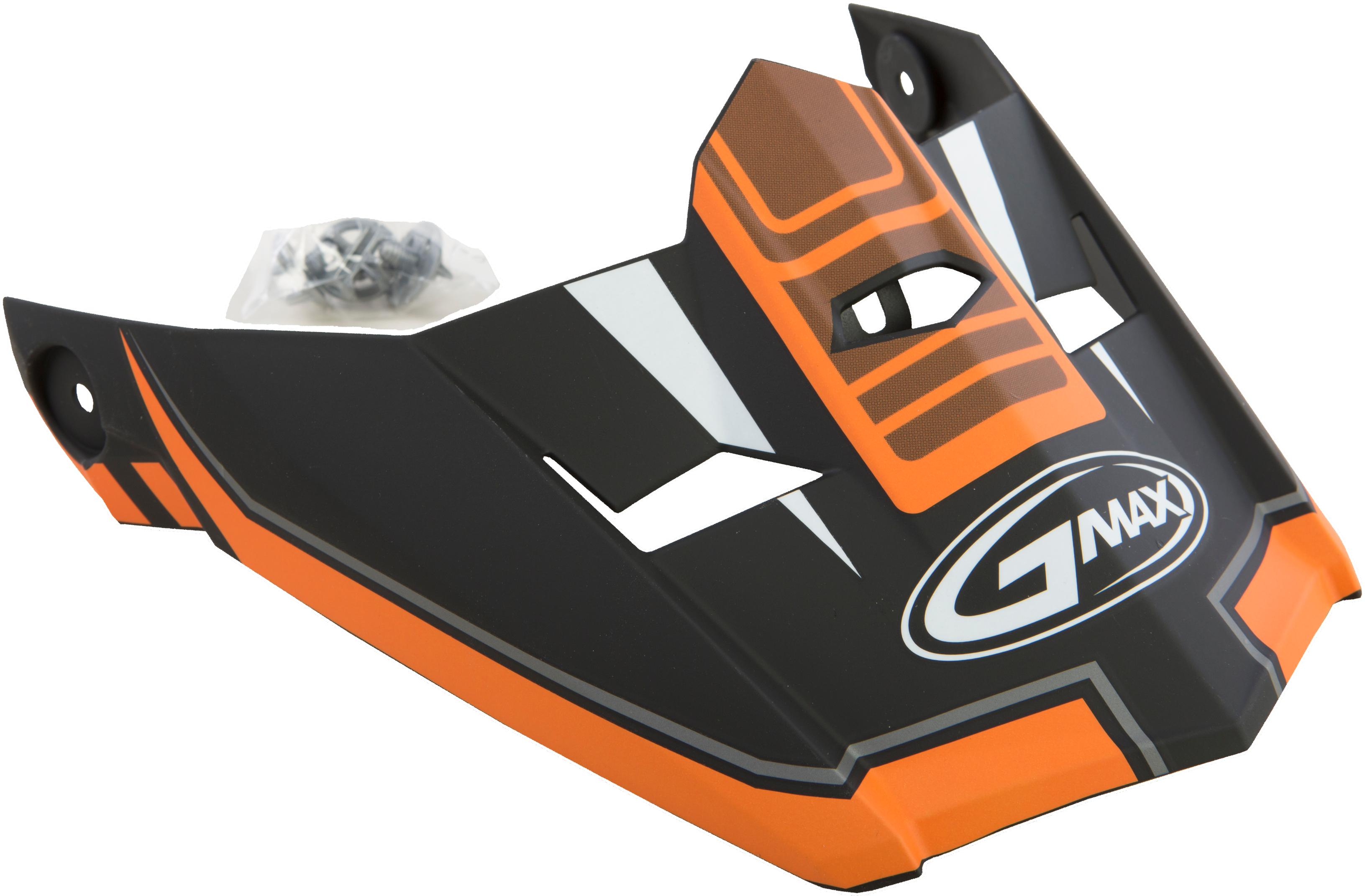 Gmax - Visor W/screws Uncle Mx-46 Matte Black/orange Xs-sm - G046833