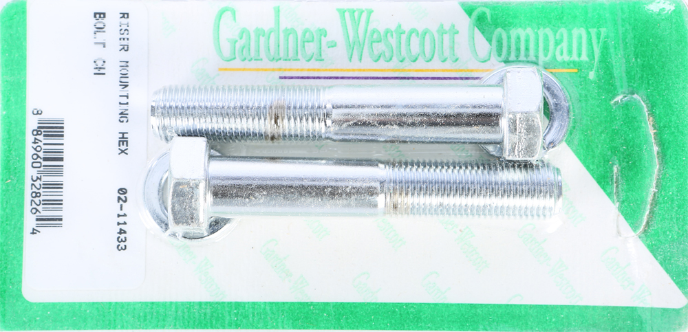 Gardnerwestcott - Riser Bolts Chrome Hex Cap 1/2-20 X 3 Hex Fine Thread - 02-11433