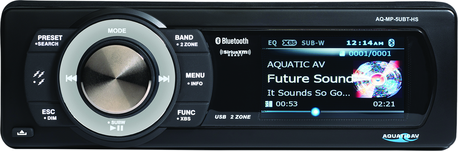 Aquatic Av - Bluetooth Usb/mp3 Media Player Sirius/xm Ready - AQ-MP-5UBT-HS