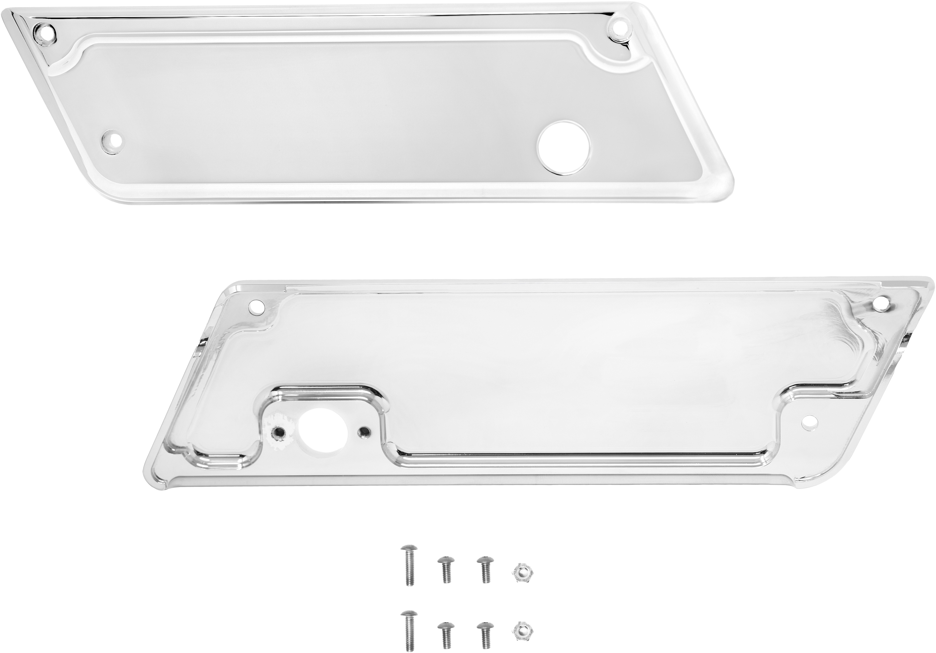 Nomadic - Billet Bag Latch Covers Chrome 99-13 Flt/flht/flhr/fltr/flhx - N-BLC-1