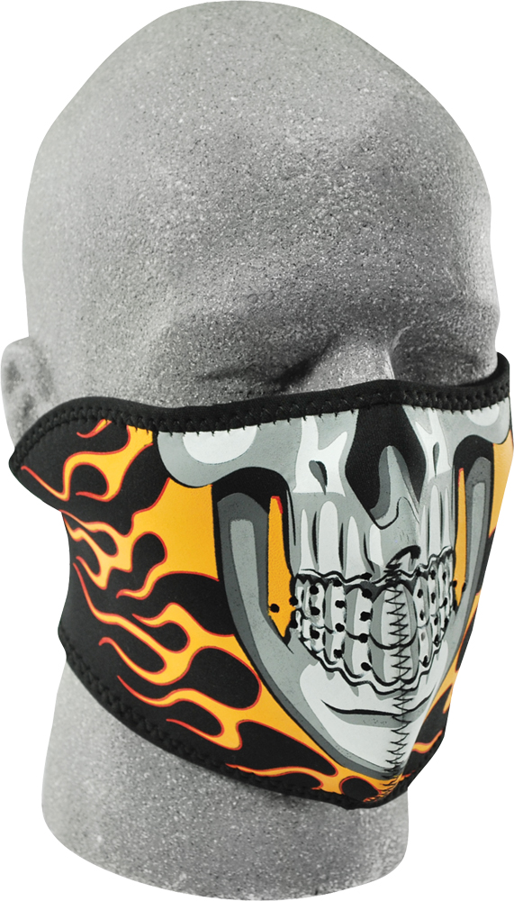 Zan - Half Face Mask Burning Skull - WNFM061H