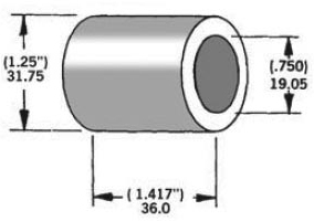 Harddrive - Axle Spacer Zinc 41591-90 3/4"x1.41" - 339296