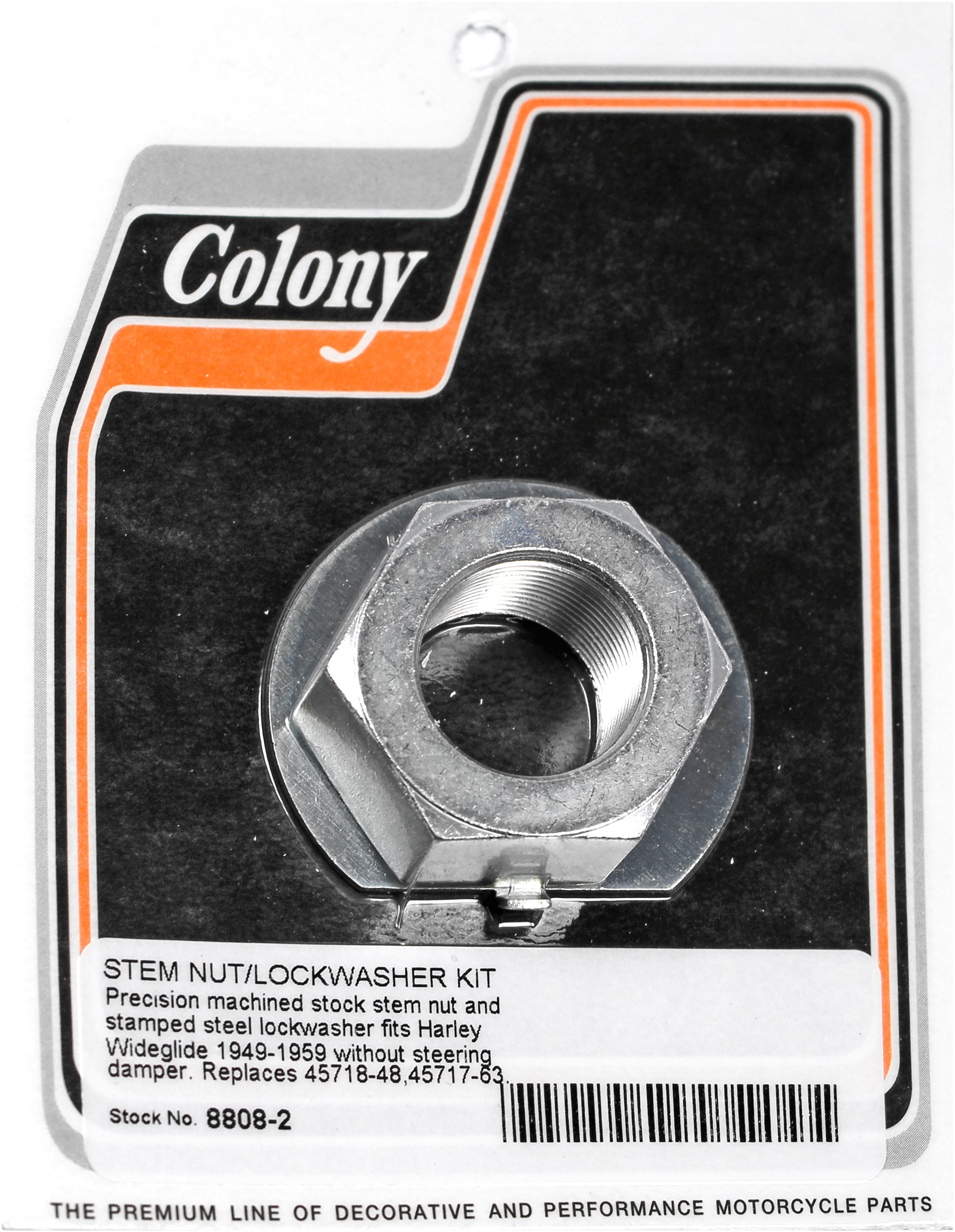 Colony Machine - Chrome Stem Nut & Lock Washer Kit - 8808-2