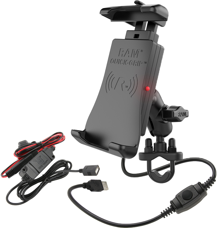 Ram - Wireless Charging H-bar Mount Quick Grip - RAM-B-149Z-A-UN14W-V