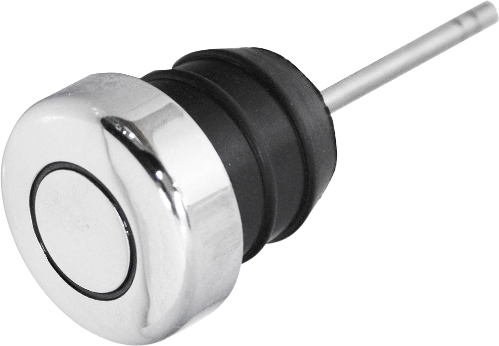 Harddrive - Oil Tank Rubber Filler Plug Chrome Short Dipstick 2.5" - 03-0045