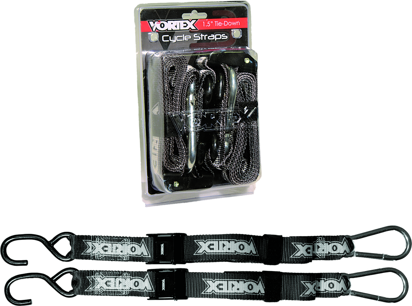 Vortex - Tie Downs 1.5" 2/pk Blk - TD122