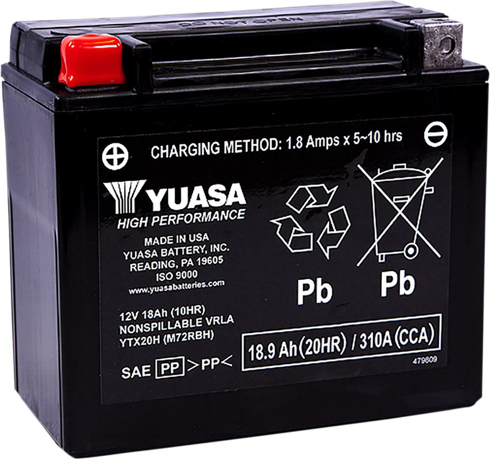 Yuasa - Battery Ytx20h Sealed Factory Activated - YUAM72RBH