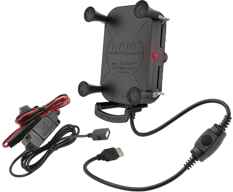 Ram - Wireless Charging Holder Tough Charge X-grip W/harness - RAM-HOL-UN12WB-V7M