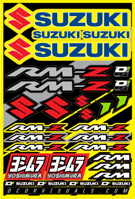 D-cor - Decal Sheet Suzuki Rmz 12"x18" - 40-40-100