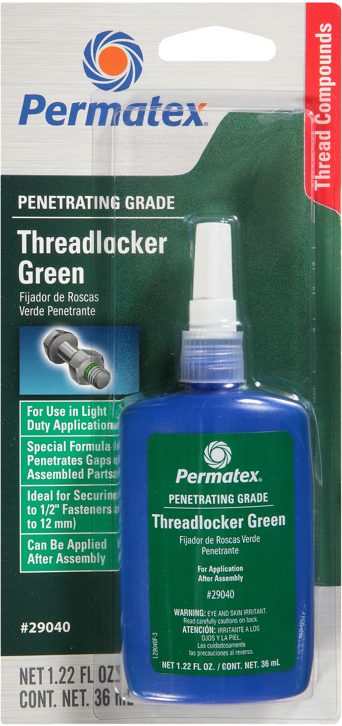 Permatex - Penetrating Grade Threadlocker Green 36 Ml - 29040