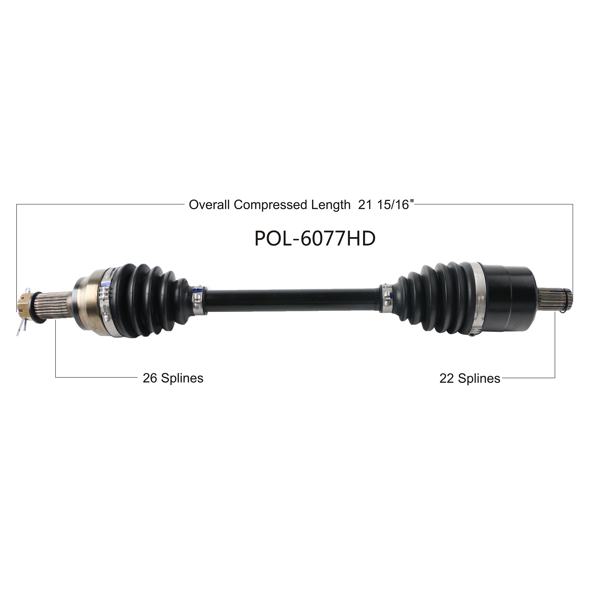 Open Trail - Hd 2.0 Axle Front - POL-6077HD