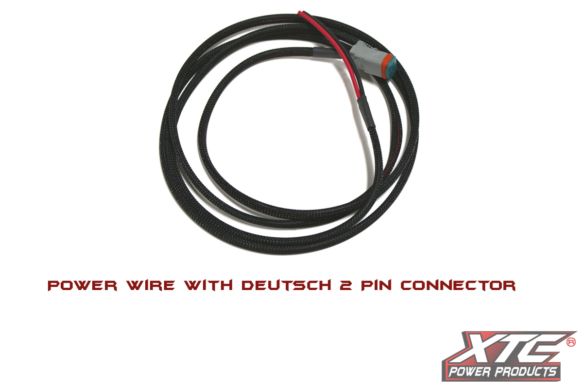 Xtc Power Products - 9' 18 Ga. Power Wire To 2 Pin Deutsch Connector - DT-CABLE-18-9