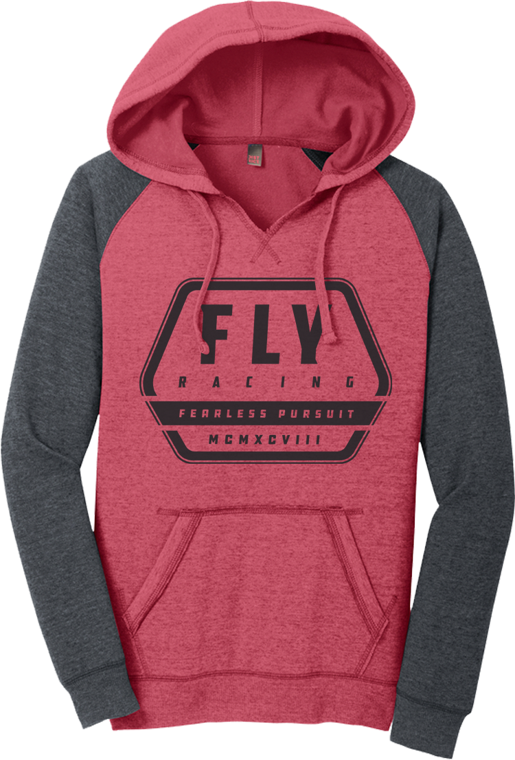 Fly Racing - Women's Fly Track Hoodie Red Heather/charcoal Xl