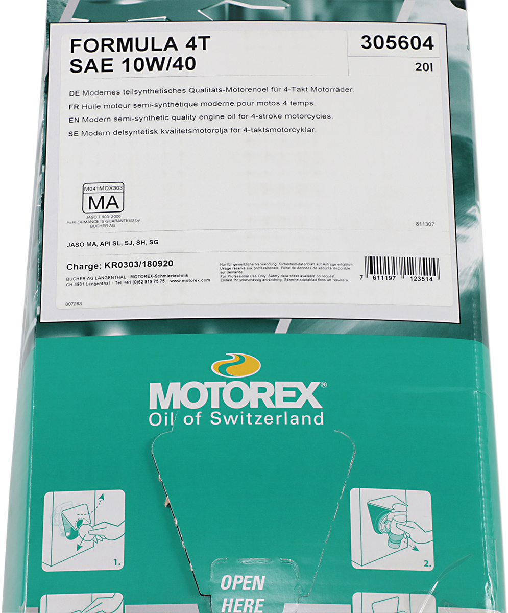 MOTOREX - OIL FORMULA 4T 10W40 - 7611197127253