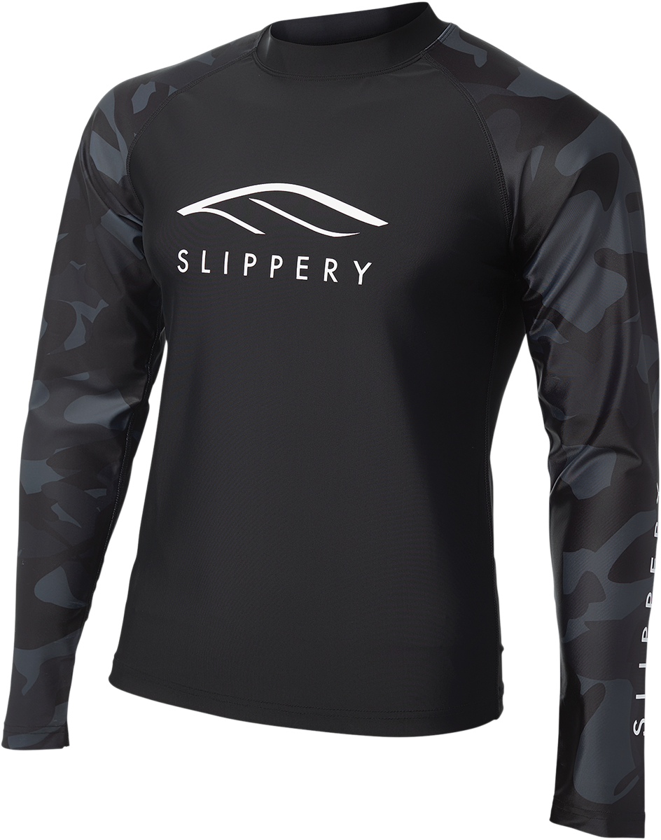 SLIPPERY - RASHGUARD LS BK/CAMO LG