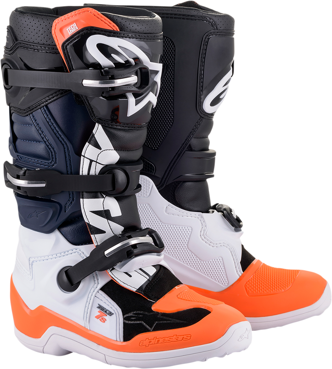 ALPINESTARS(MX) - BOOT TECH 7S BK/WT/OR 8 - 8059175288852