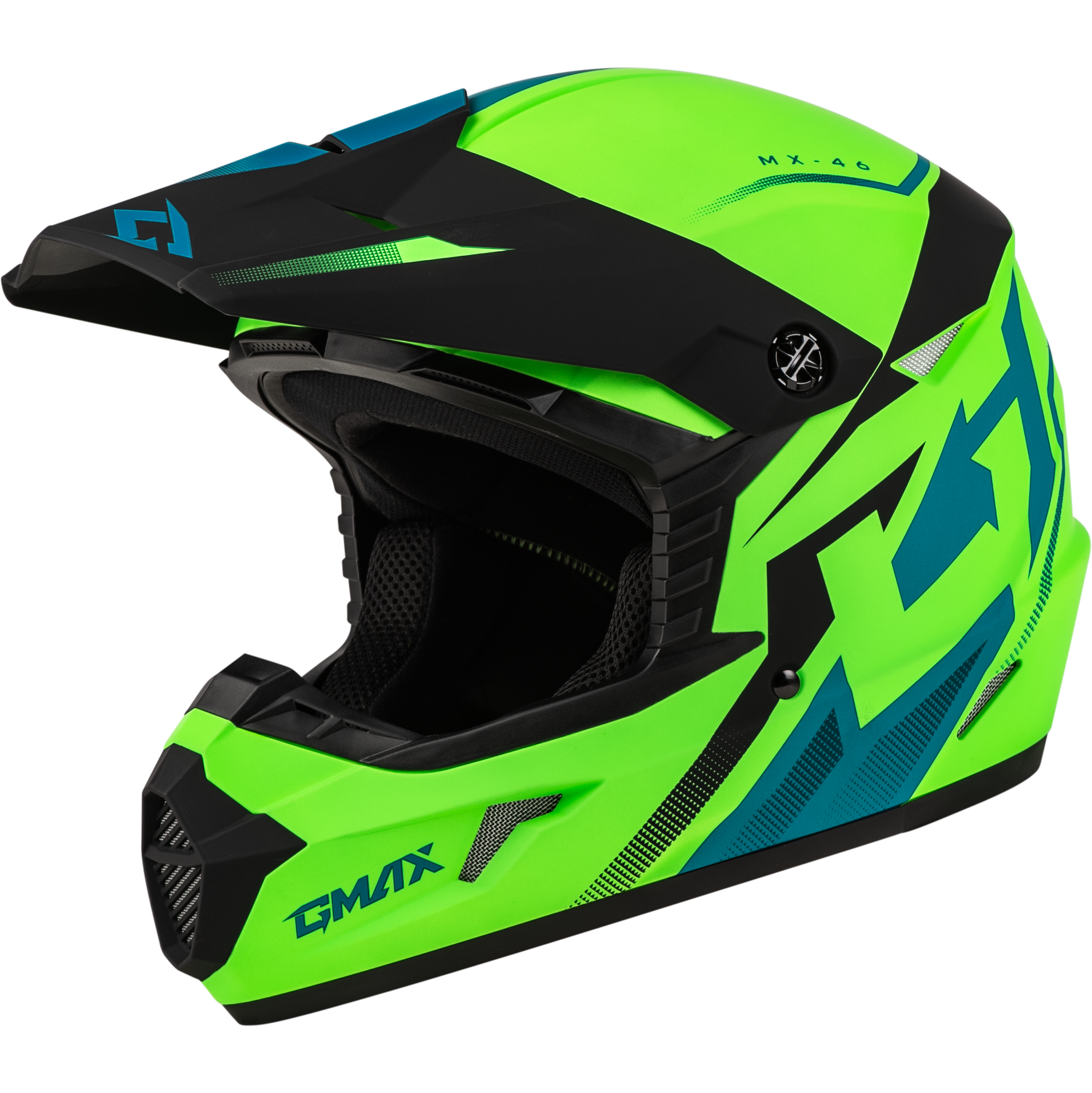 Gmax - Mx-46 Compound Helmet Matte Hi-vis Green/blk/blue Xl