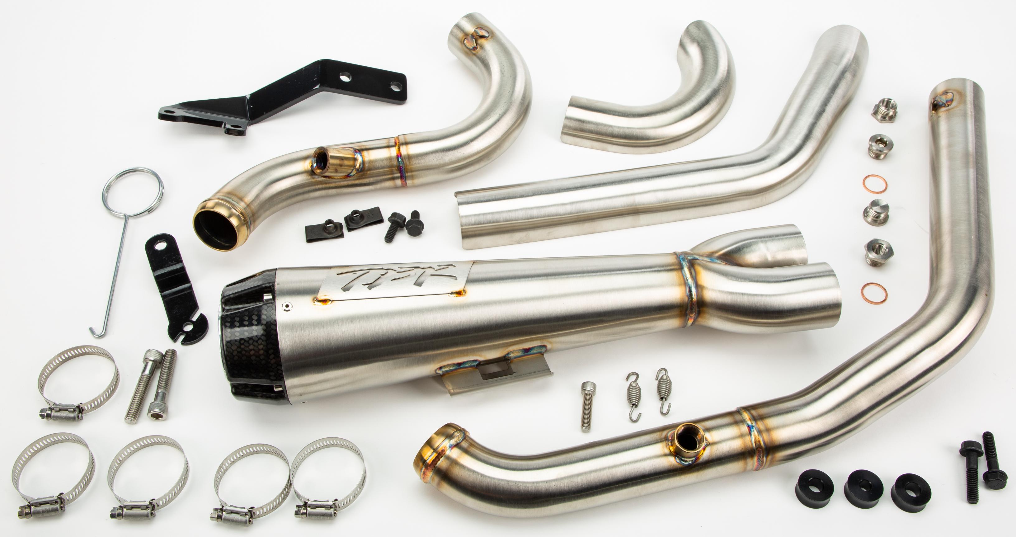 Tbr - Comp S 2in1 Exhaust Flsb/flhc Brushed W/cf End Cap