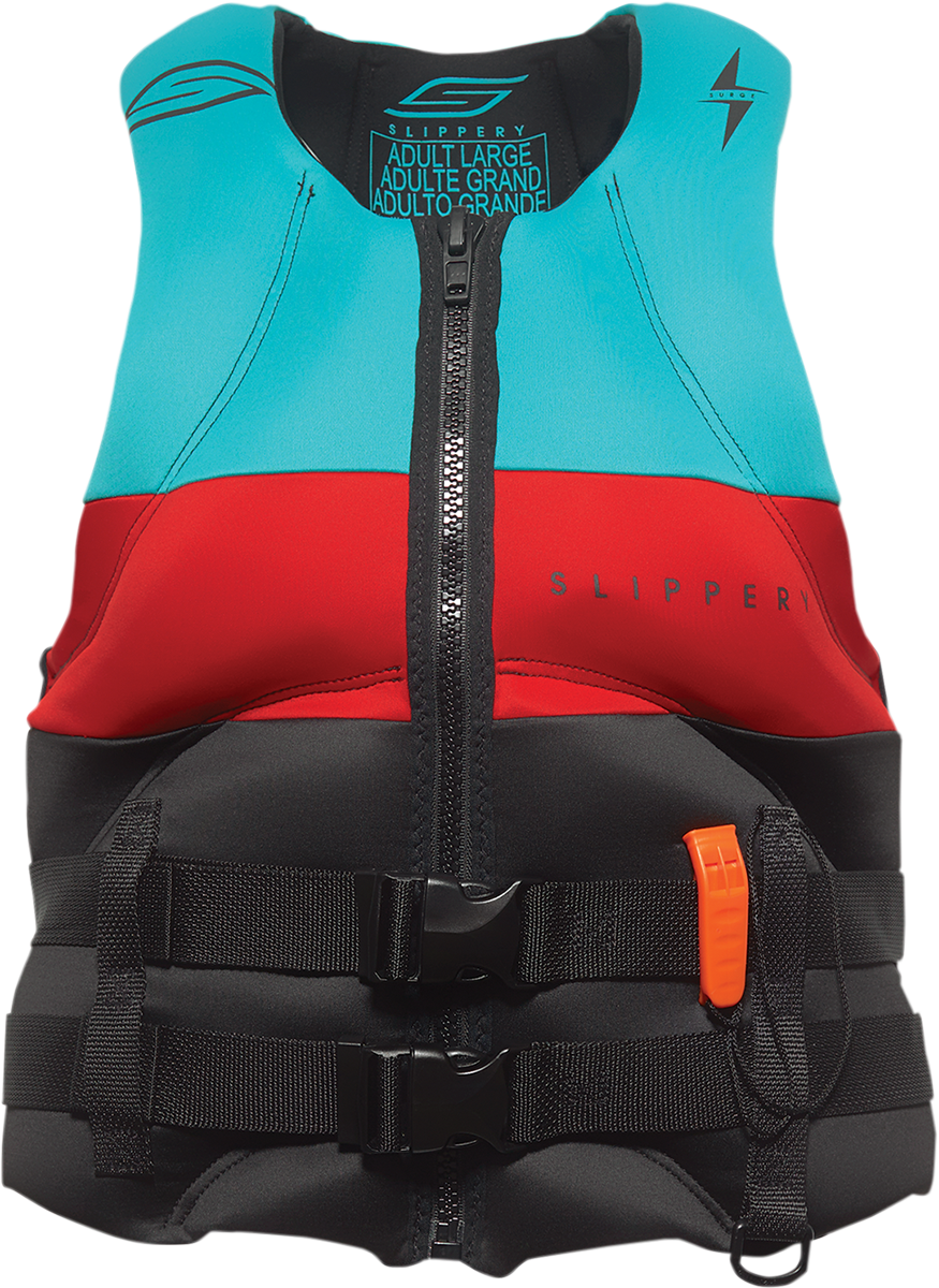 SLIPPERY - VEST SURGE BK/AQ XS